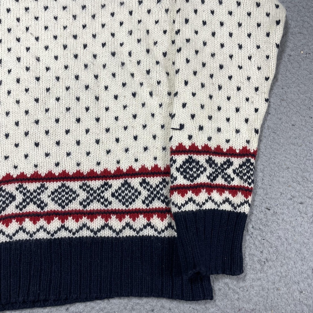 Polo Ralph Lauren Sweater Mens Medium White Moose Fair Isle Crewneck Pullover - Picture 3 of 16